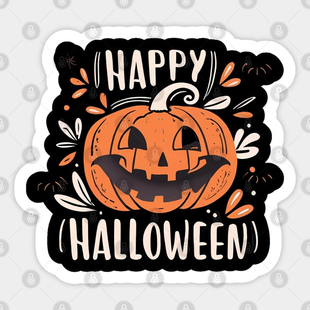 Happy Halloween Pumpkin Sticker by DivShot 